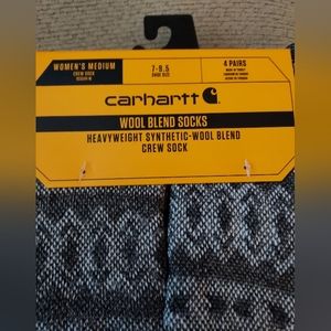 Women's Carhartt wool blend socks, set of 4, size 7-9.5 shoe size, medium.  New
